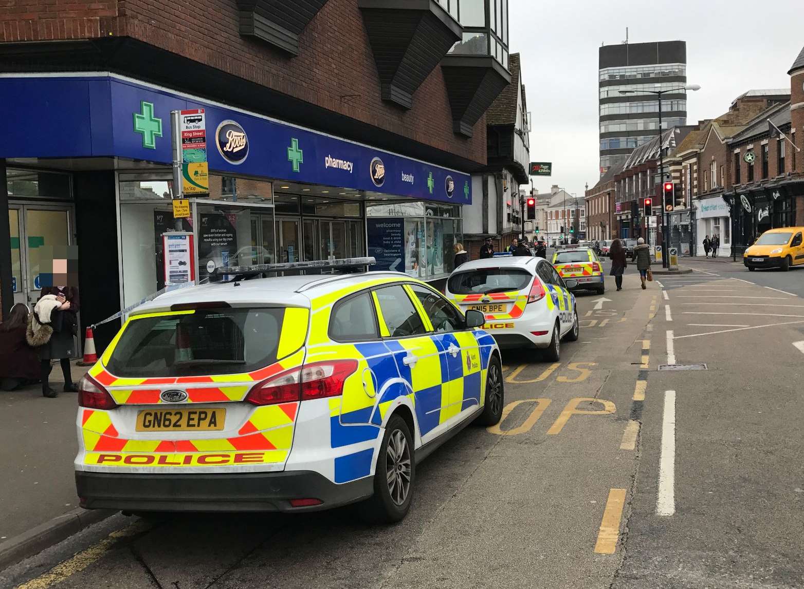 A heavy police presence is in place on King Street