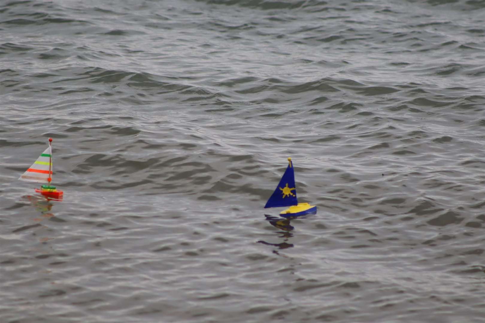 Two boats set sail at Minster Leas for the launch of the Freemasons' Great East Kent Boat Race