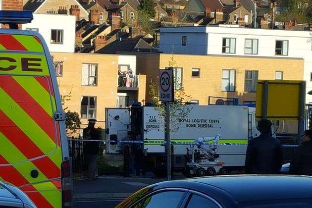 The scene in King Street, Rochester after the bomb squad were called