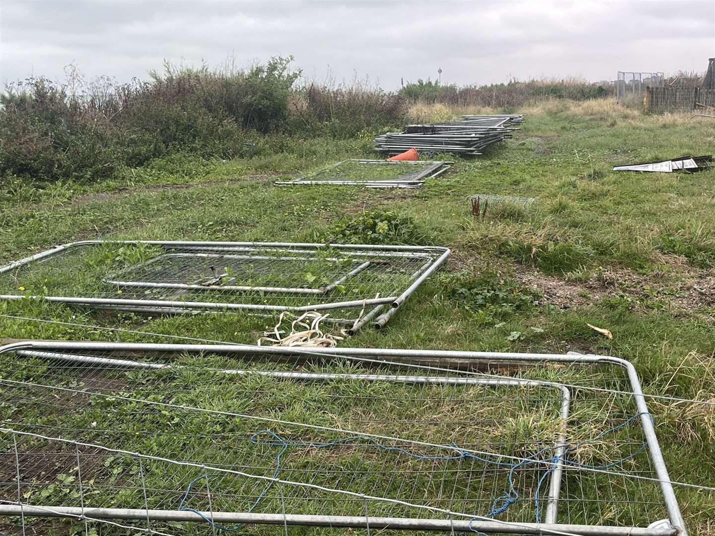 Metal fencing on part of the Princes Parade site in Hythe