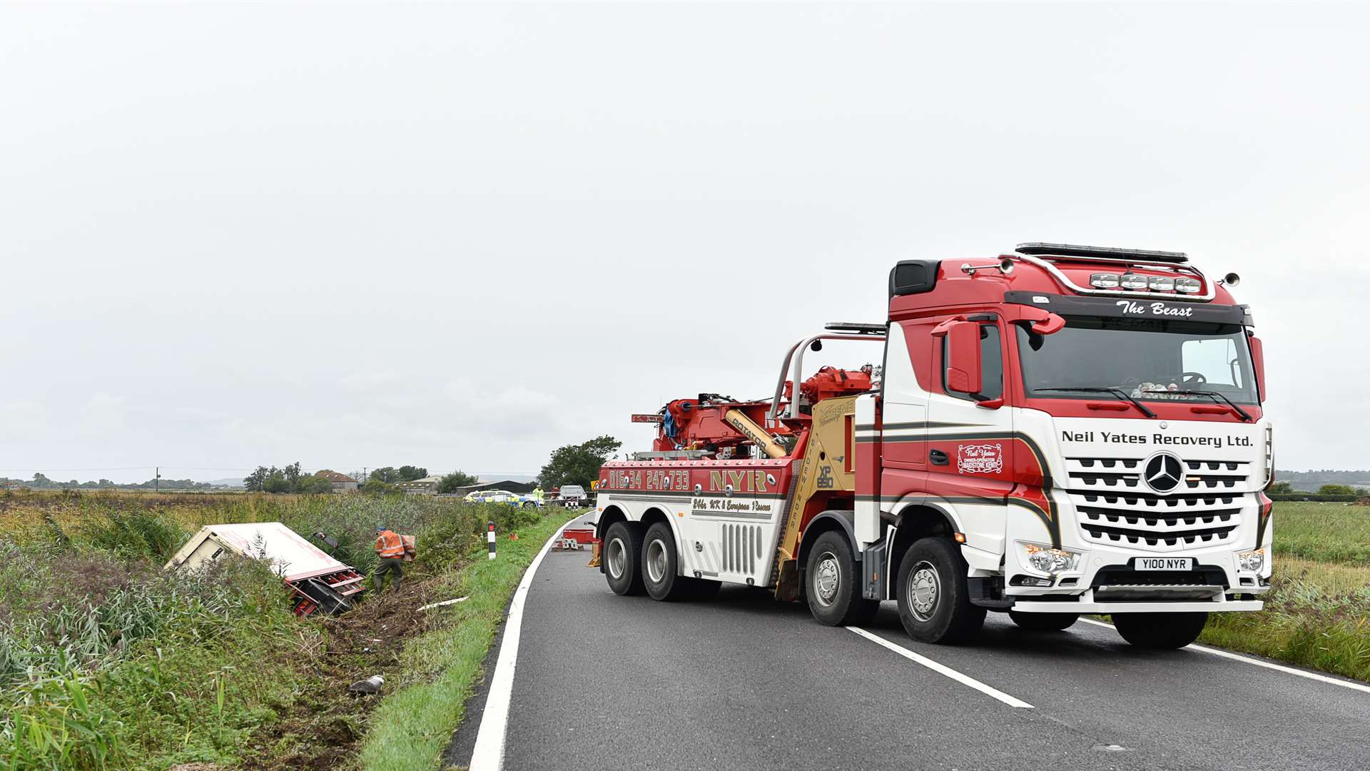 The road has been closed all day with Highways England saying it will not reopen until at least mid-afternoon. Picture: Alan Langley