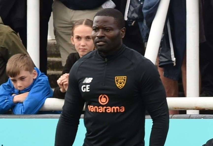 Maidstone United manager George Elokobi. Picture: Steve Terrell