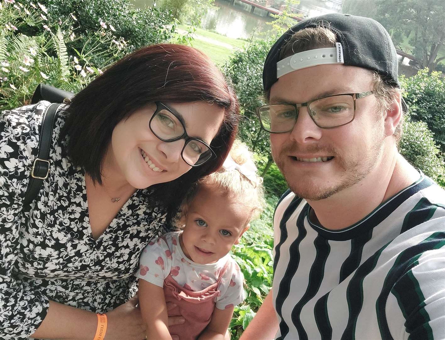 Ben Pepler, pictured with wife Rebecca and daughter Ava Rose, set up the GoFundMe page to help Brambles Nursery