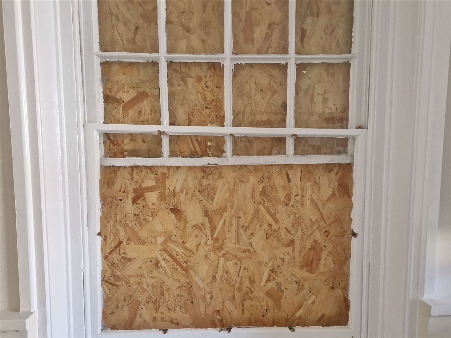The smashed window at Age UK Sheppey. Picture: Age UK