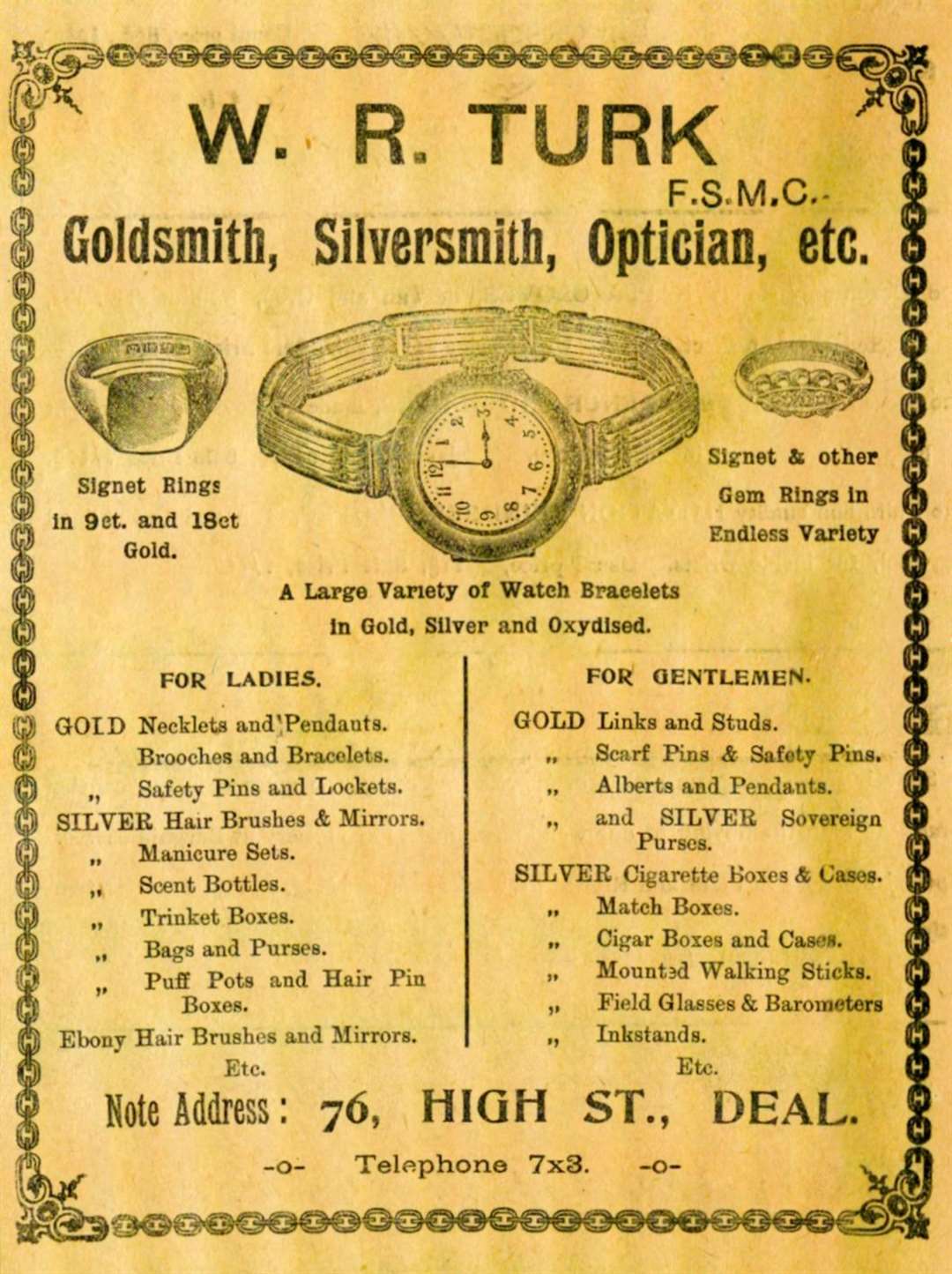 This advertisement appeared in January 1915