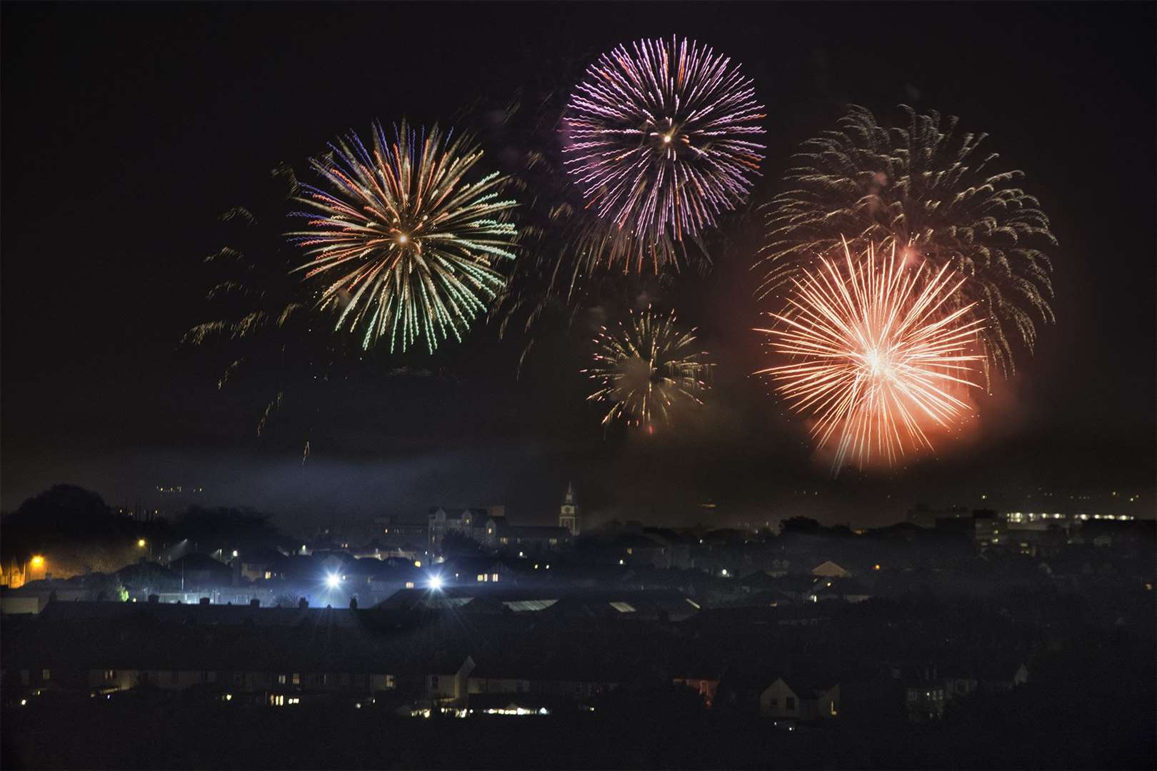 Fireworks illuminate the sky over Gravesend in 2017 Picture: James Banzini