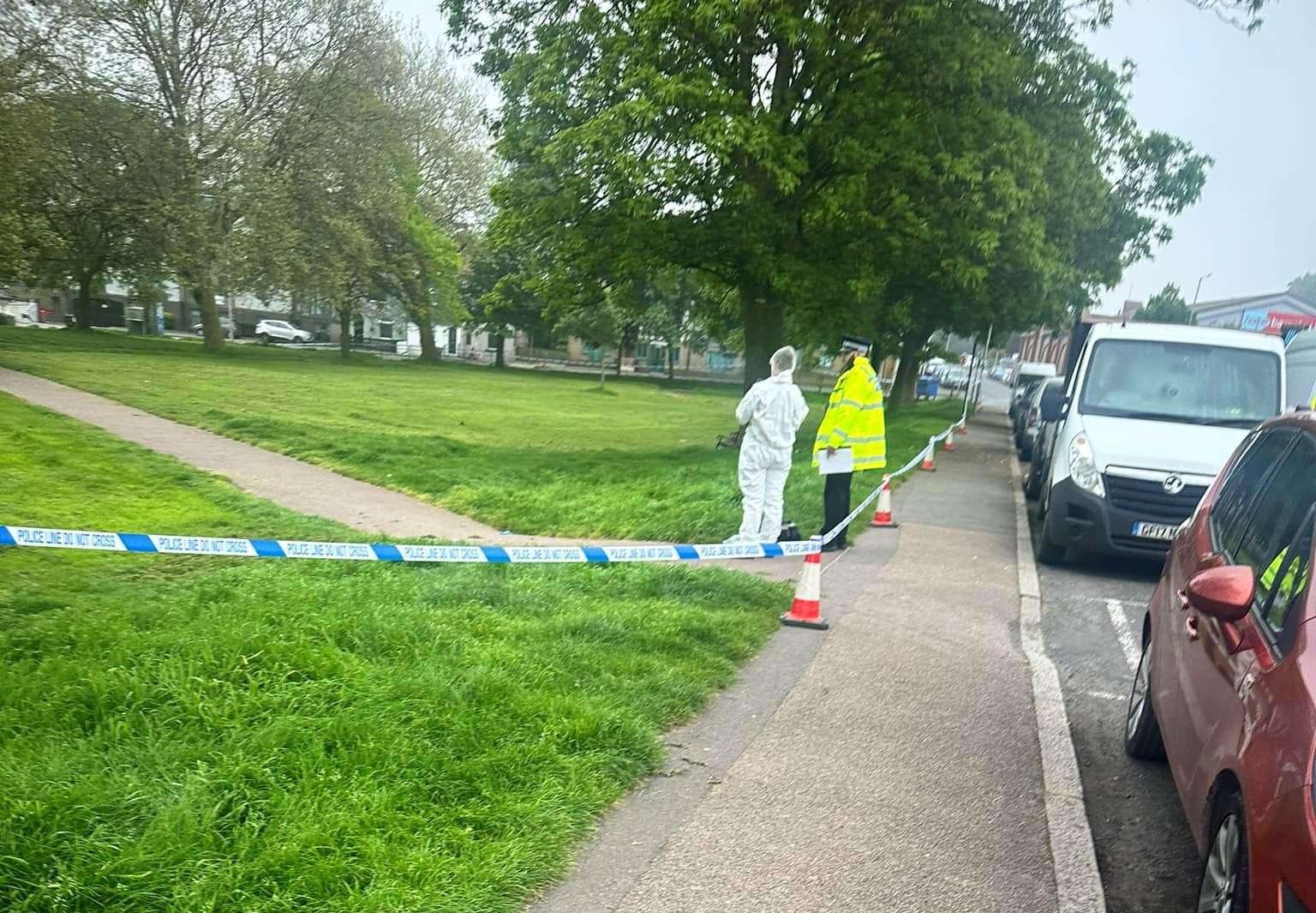 Boundary Park in Ramsgate has been cordoned off by police. Picture: Jordan Collins