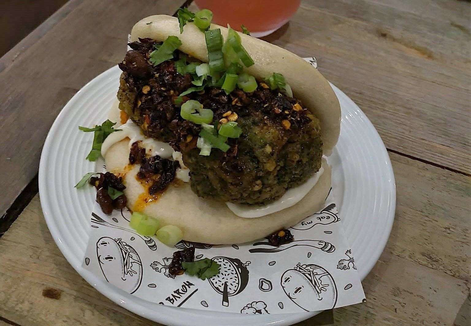 The restaurant's popular broccoli bao bun