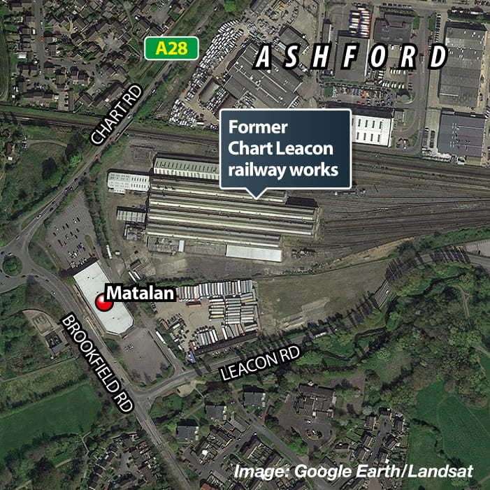The ex-Chart Leacon works sits next to Matalan