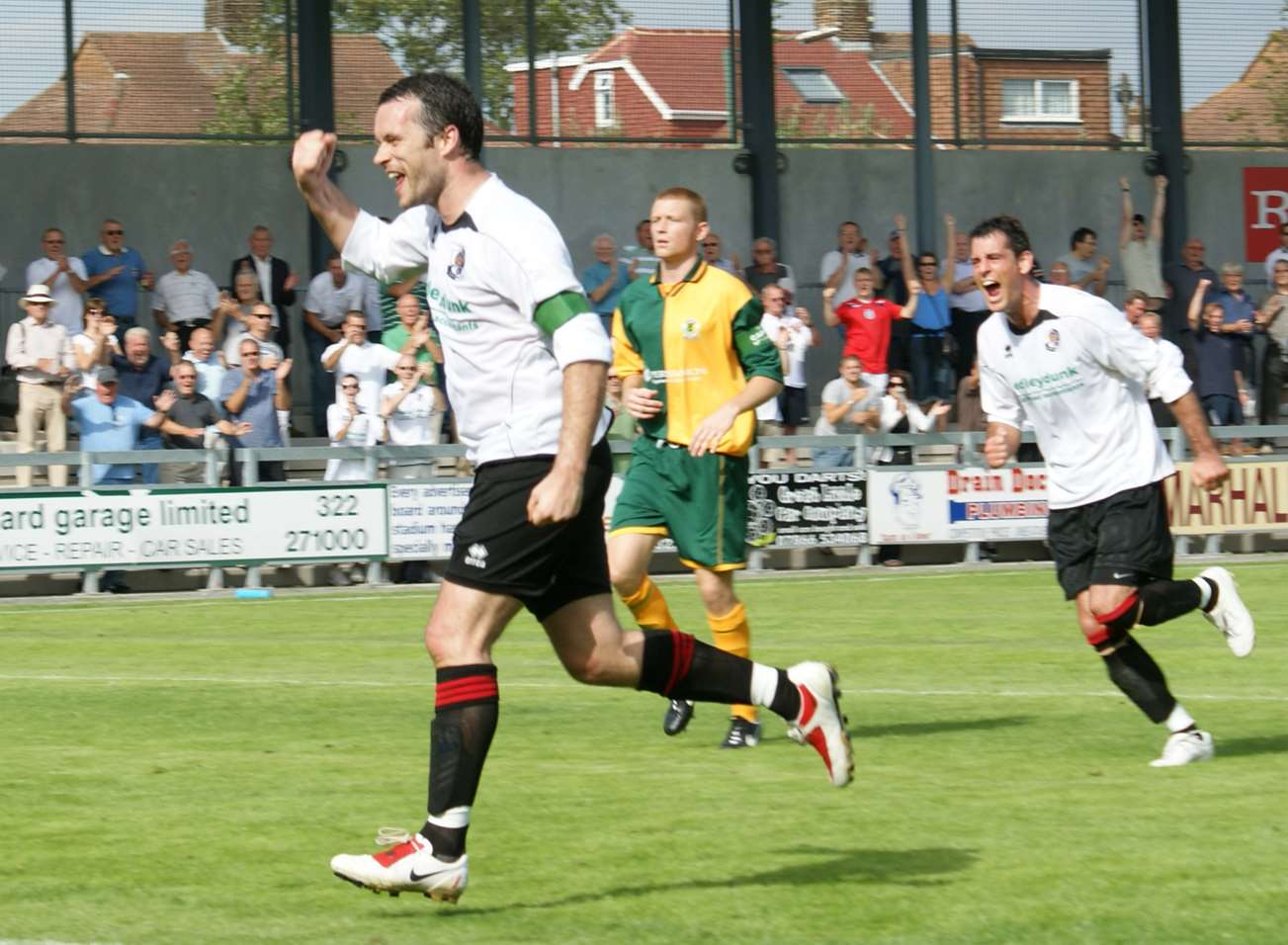 Adam Flanagan celebrates scoring for Dartford during his time at Princes Park Picture: Matthew Barber