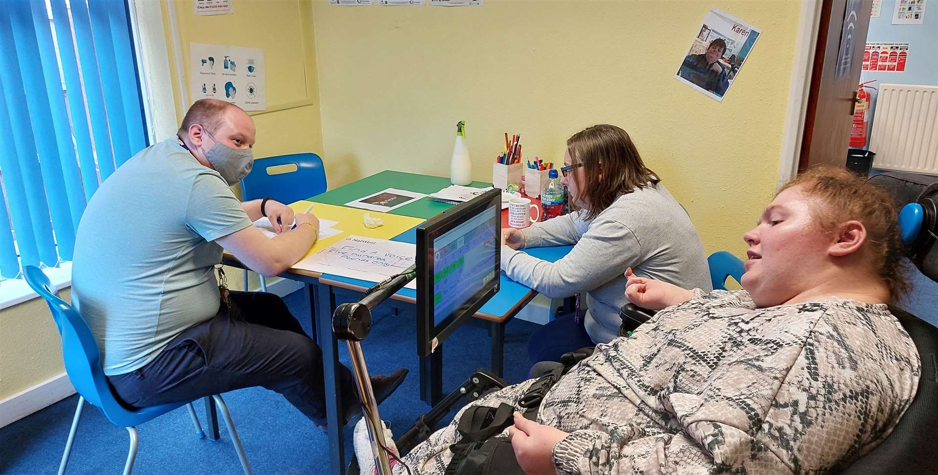 Rose has maths lesson with teacher Ben Marshall