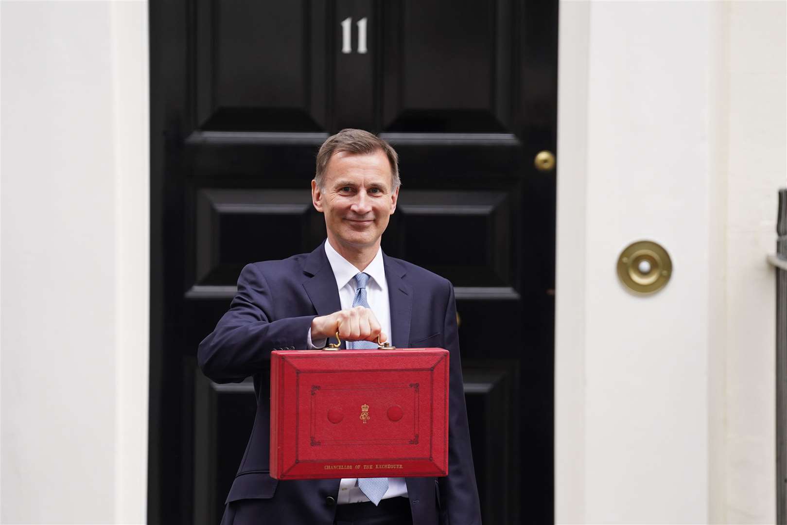 Jeremy Hunt leaves 11 Downing Street with his ministerial red box (Stefan Rousseau/PA)