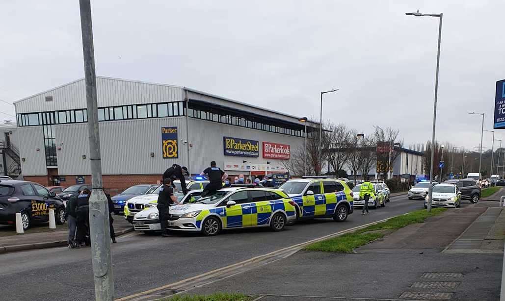 The police chase came to an end in Vauxhall Road, Canterbury. Picture: Lewis Huxtable