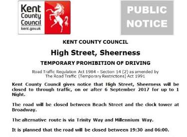 Advance notice of road repairs