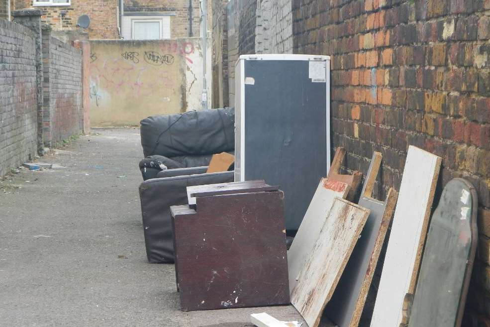 Fly-tipping in Athelstan Road. Pic: Thanet District Council