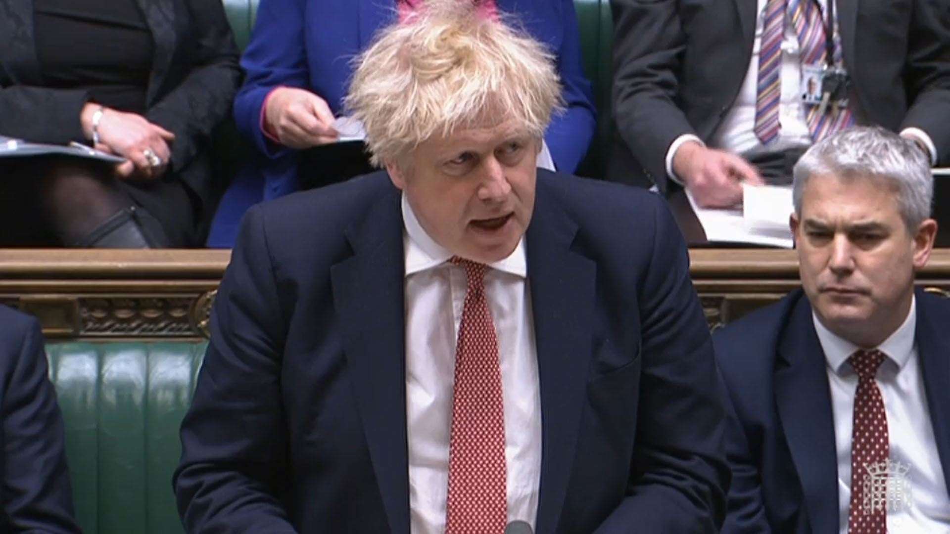 Prime Minister Boris Johnson updates MPs in the House of Commons with the plan for living with Covid-19 (House of Commons/PA)