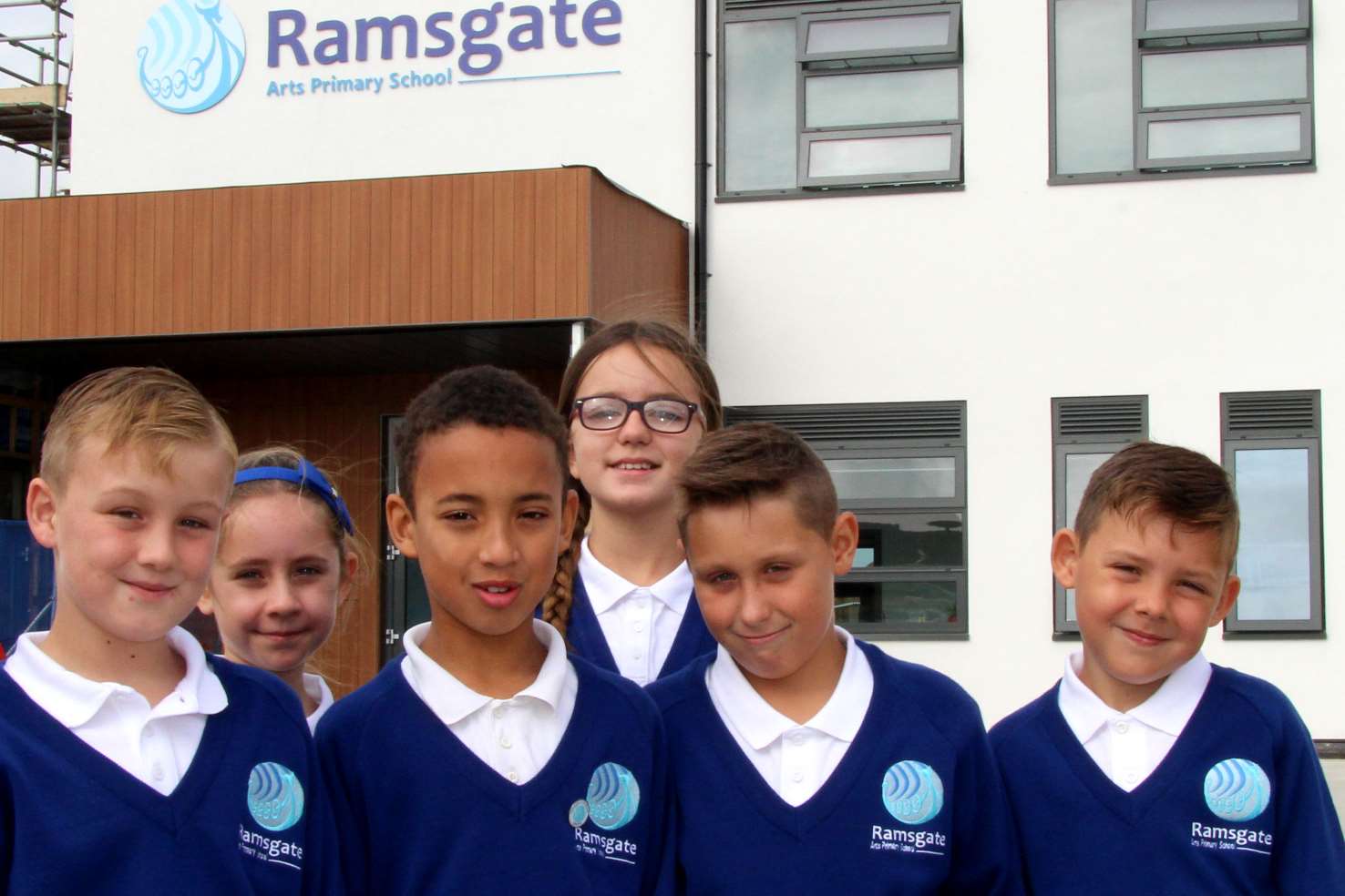 School council members outside the new school