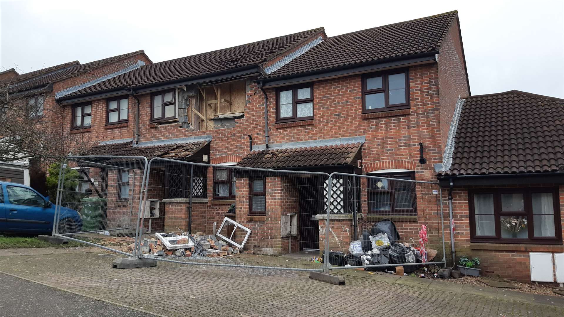 Both houses have been fenced off