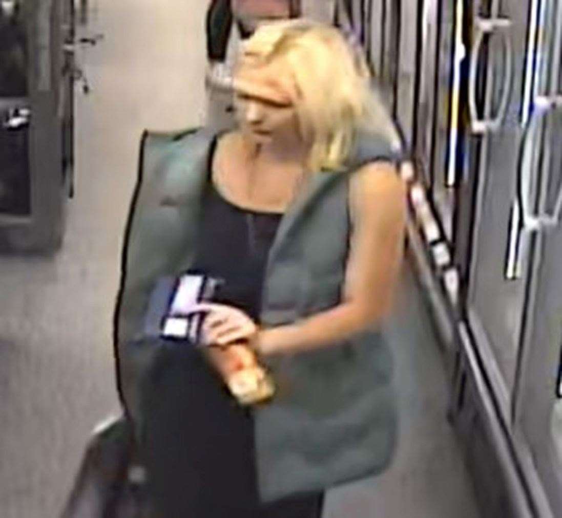 CCTV of Denise Jarvis wearing the coat she was last seen in (Avon and Somerset Police)