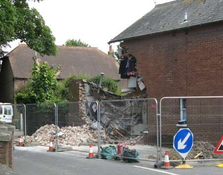 The crash caused extensive damage to the house. Picture: Matt Hoople