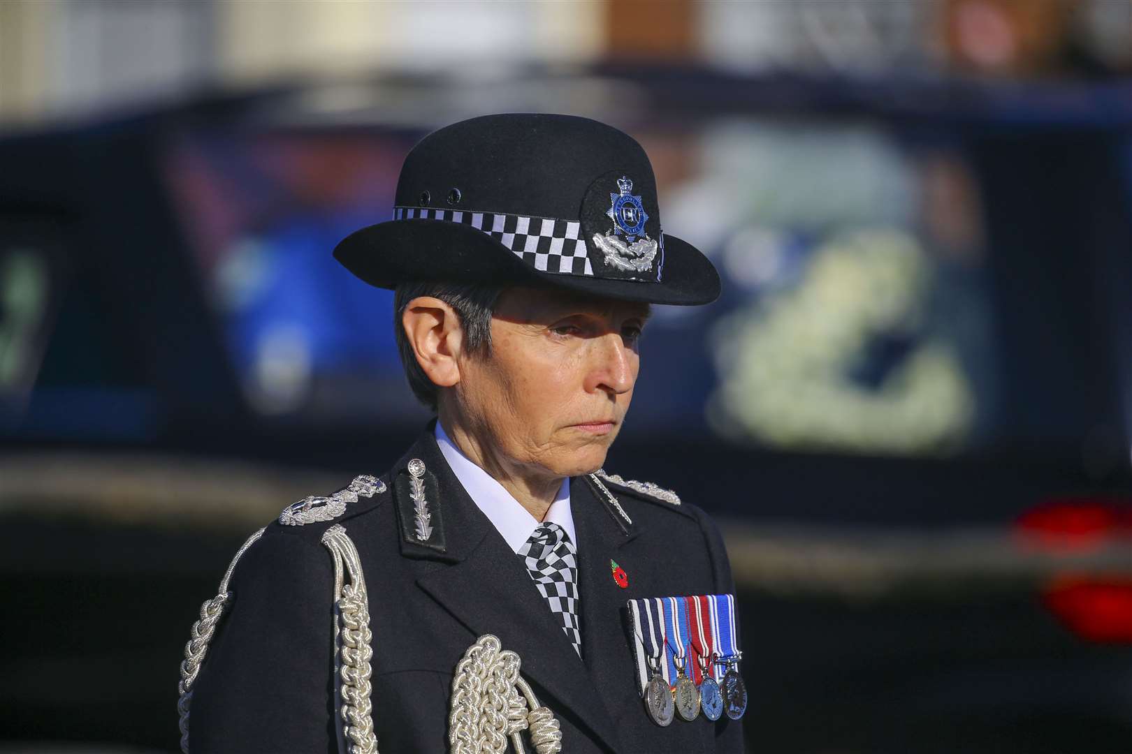 Metropolitan Police Commissioner Dame Cressida Dick pays her respects (Gareth Fuller/PA)