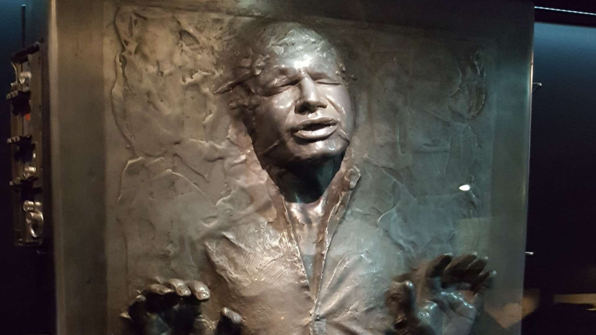 Han Solo in carbonite in The Empire Strikes Back