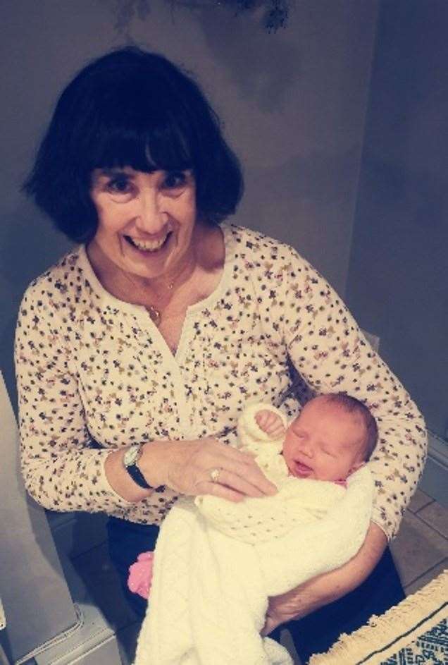 Mrs Edwards met her grandchild Anais for the first time just three weeks before she died (Family handout/PA)