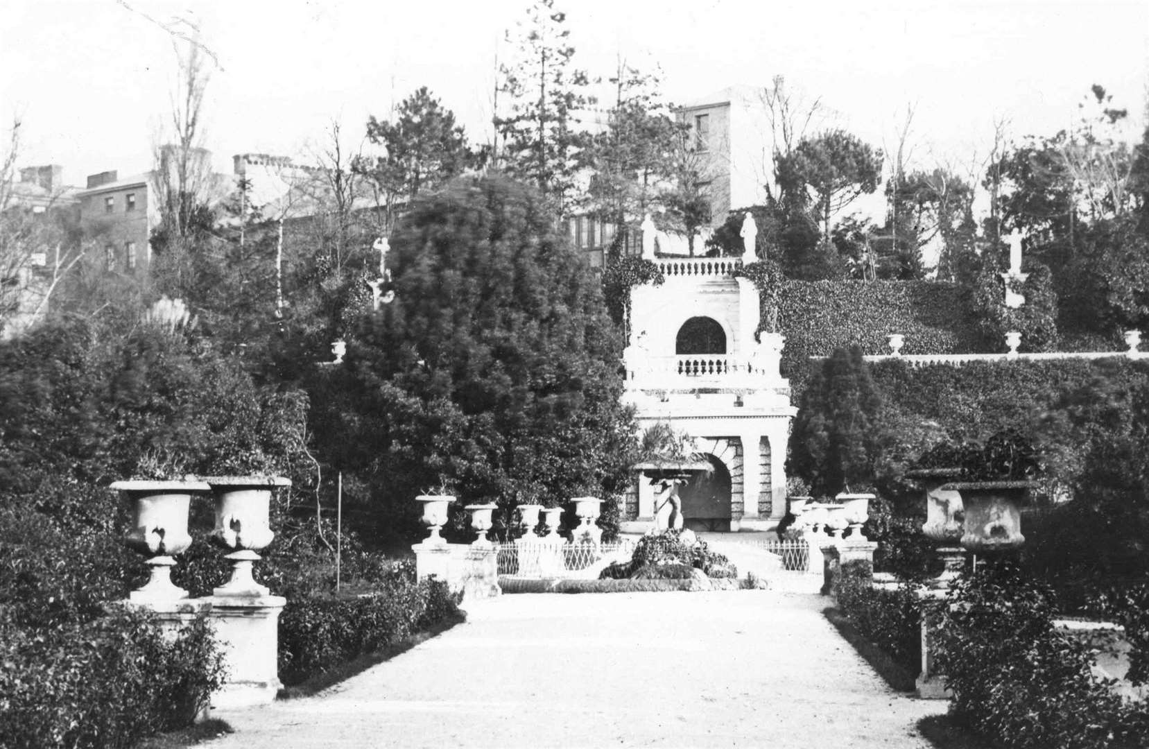 One of the avenues in the once famous Rosherville Gardens, Northfleet, for years the playground of Londoners.