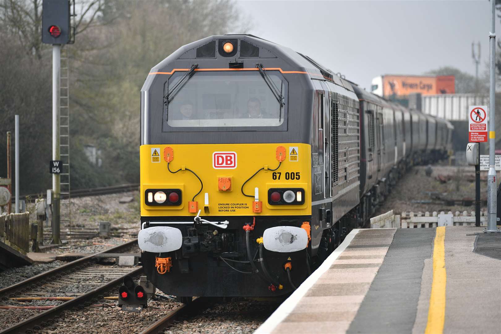 The Royal Train pulled by The Queen’s Messenger locomotive in 2019 (Ben Birchall/PA)