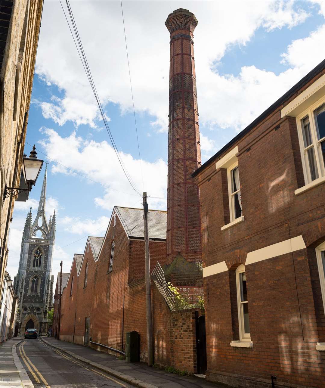 The historic Shepherd Neame brewery in Faversham and the St Mary of Charity Church. Picture: iStock / code6d