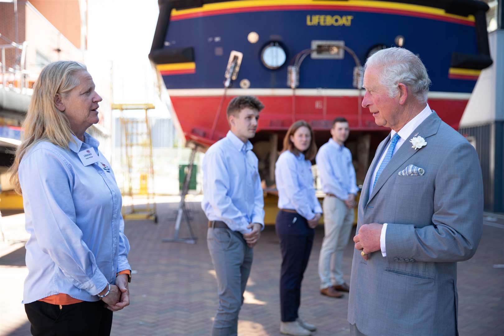 Charles has been among the visitors to the All-weather Lifeboat Centre in Poole (Nathan Williams/RNLI/PA)