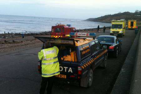 Crews at the scene of the rescue at Minster on the Isle of Sheppey