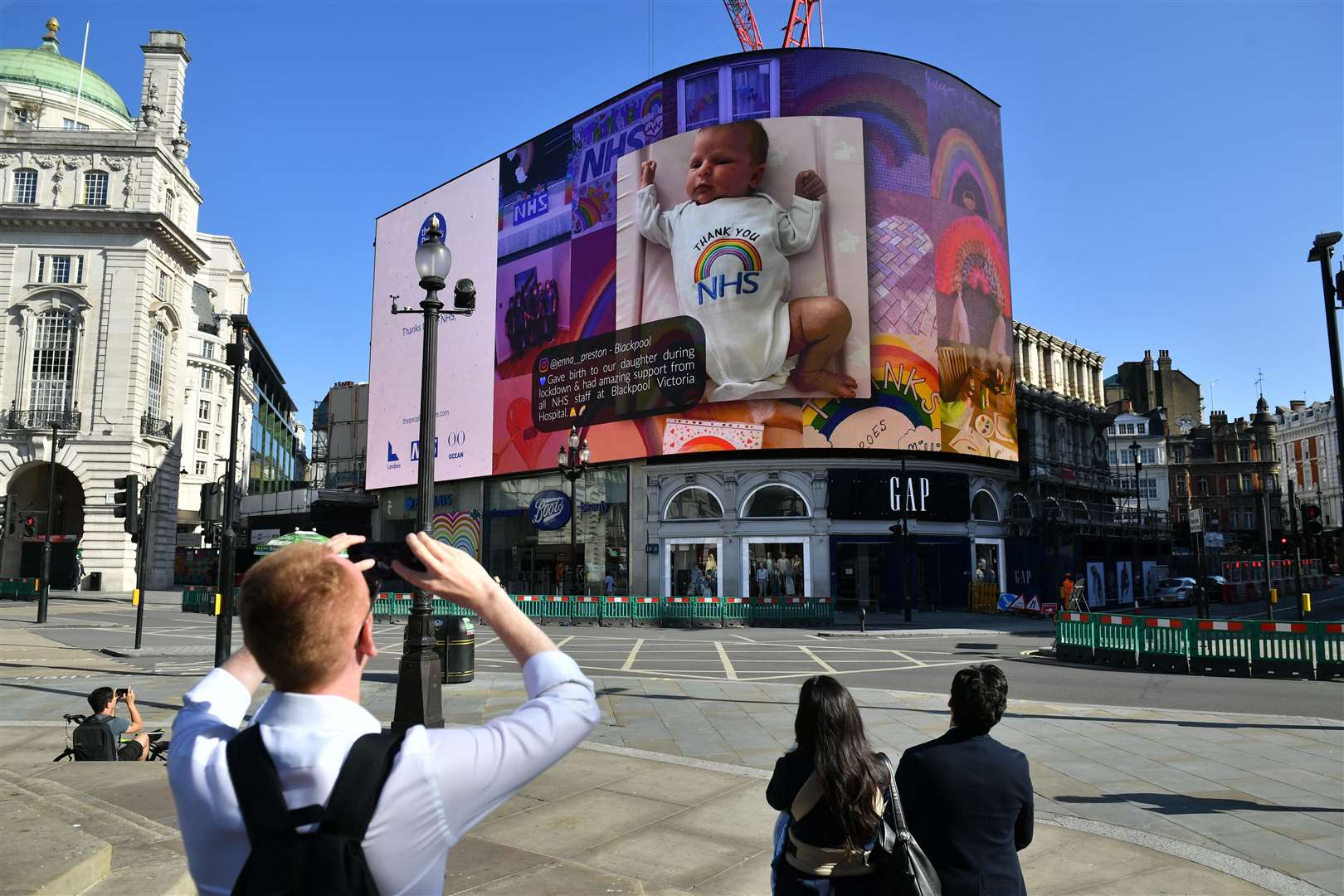 The installation will appear in Piccadilly Circus until Sunday June 28 (Dominic Lipinski/PA)