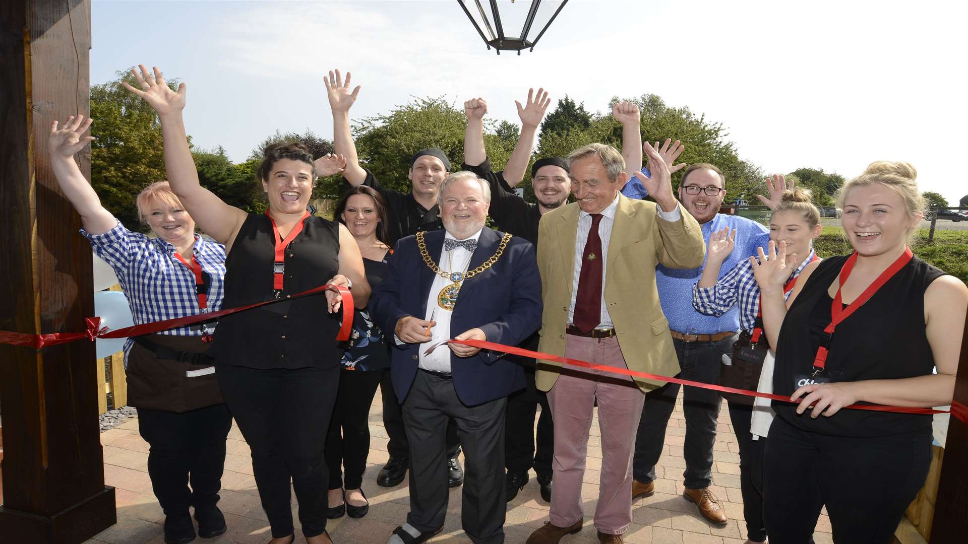 Mayor of Swale Cllr Colin Prescott cuts the ribbon to declare the GunPowder Mill open