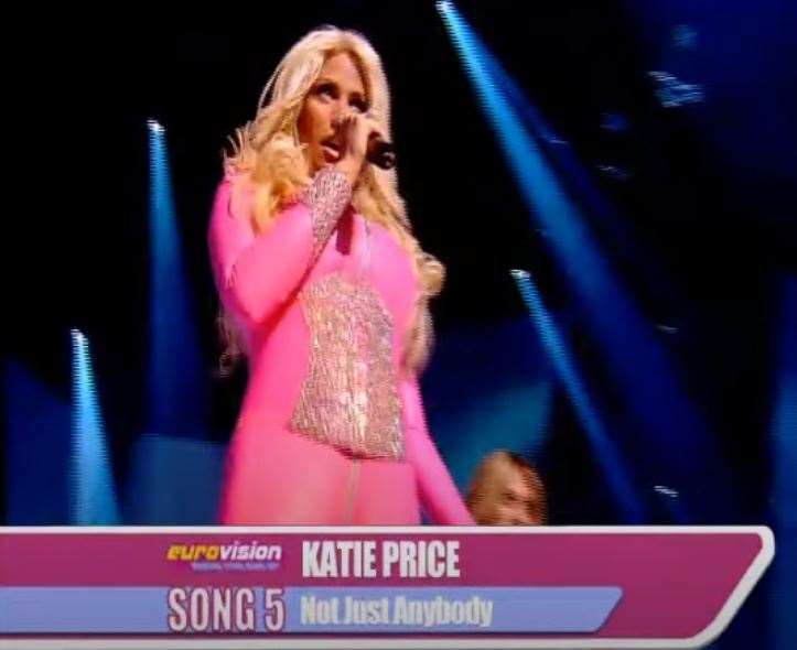 Katie Price once tried to represent the UK at Eurovision Photo: BBC/Youtube