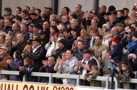 A capacity crowd of 4,100 saw the match. Picture: STEVE CRISPE