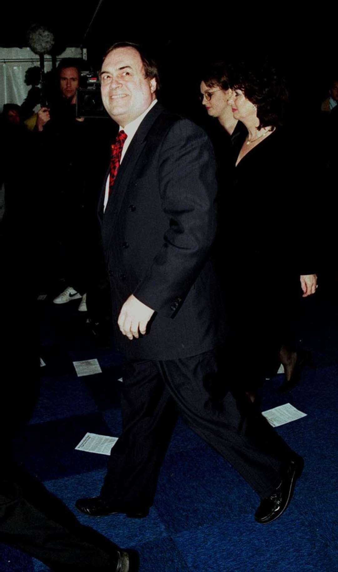 John Prescott attending the 1998 Brit Awards with his wife Pauline, right (Peter Jordan/PA)