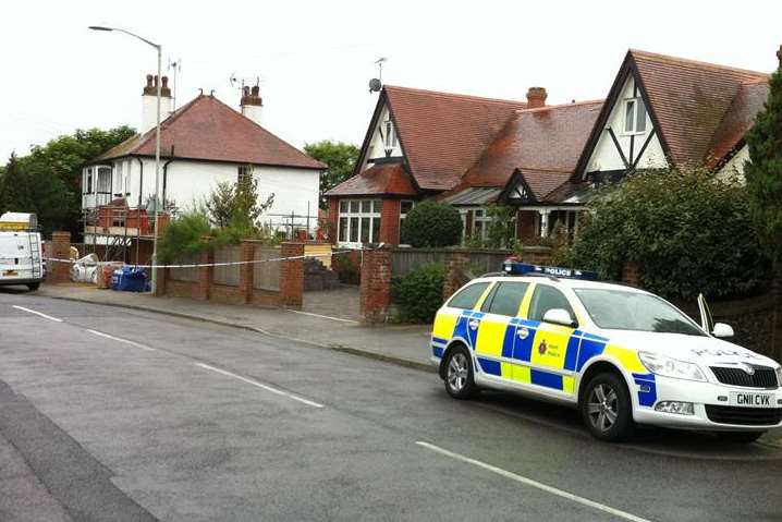 Police at the scene of alleged knife attack in Herne Bay