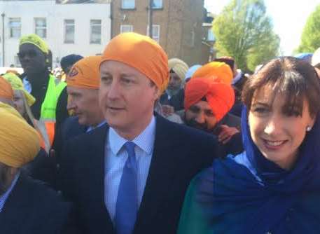 Prime Minister David Cameron and wife Samantha join people celebrating Vaisakhi in Gravesend