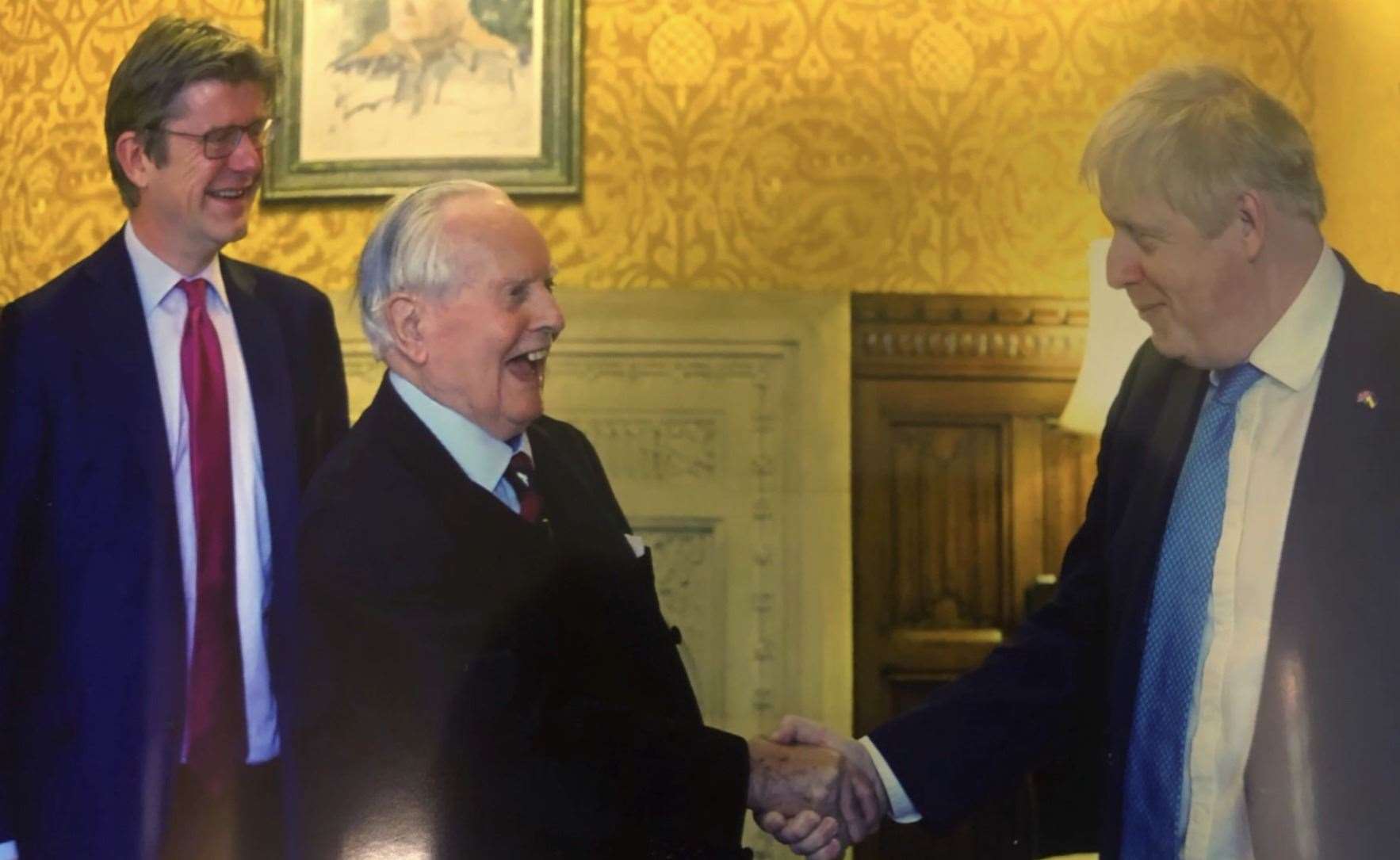 Mr Betts meeting PM Boris Johnson to celebrate the former pilot's 101st birthday