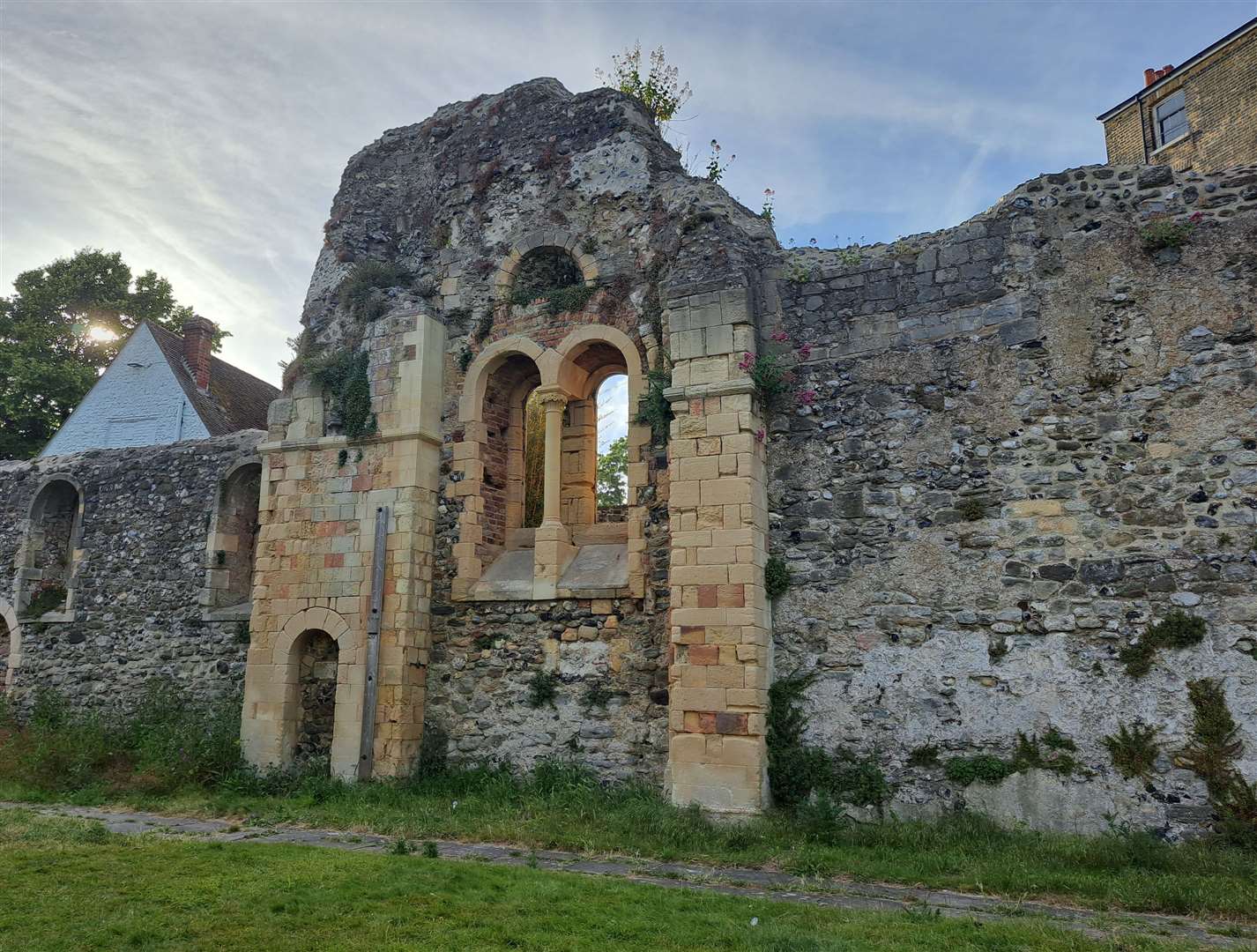 The ruin of St James' Church, Dover - where heritage experts have warned the proposed McDonald's site will disturb graves still underground