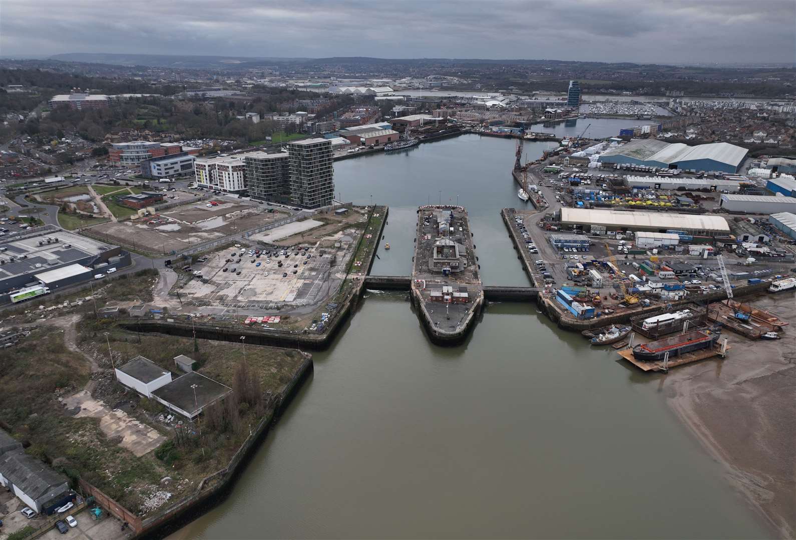 Chatham Docks and Chatham Waters which are subject to plans for redevelopment by Peel Waters. Picture: Phil Drew