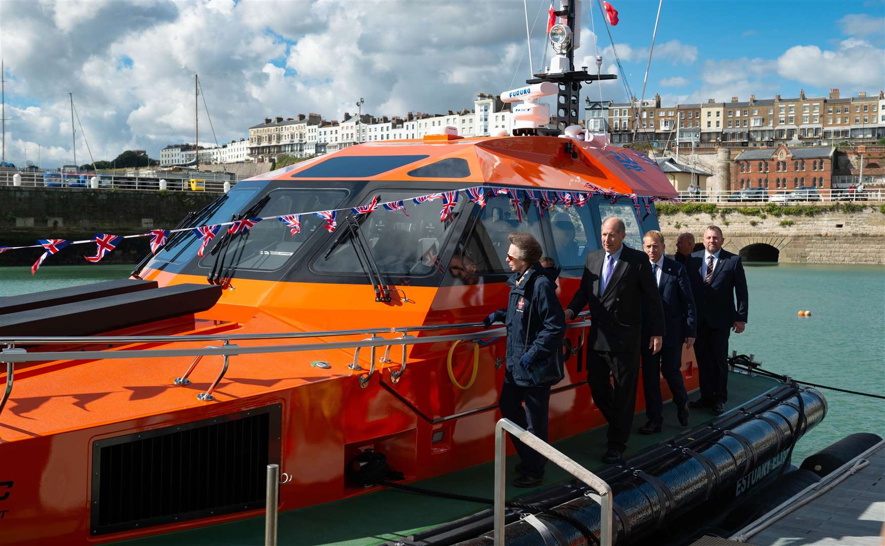 Princess Anne officially named Estuary Elise, a state-of-the-art pilot boat at Ramsgate Harbour. Picture: PLA