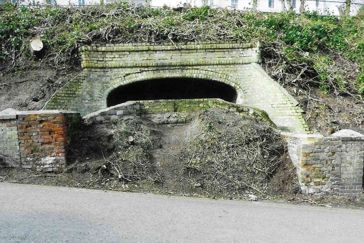 The disused toilet block on the Road of Remembrance was unearthed after the site was struck by landslides earlier this year