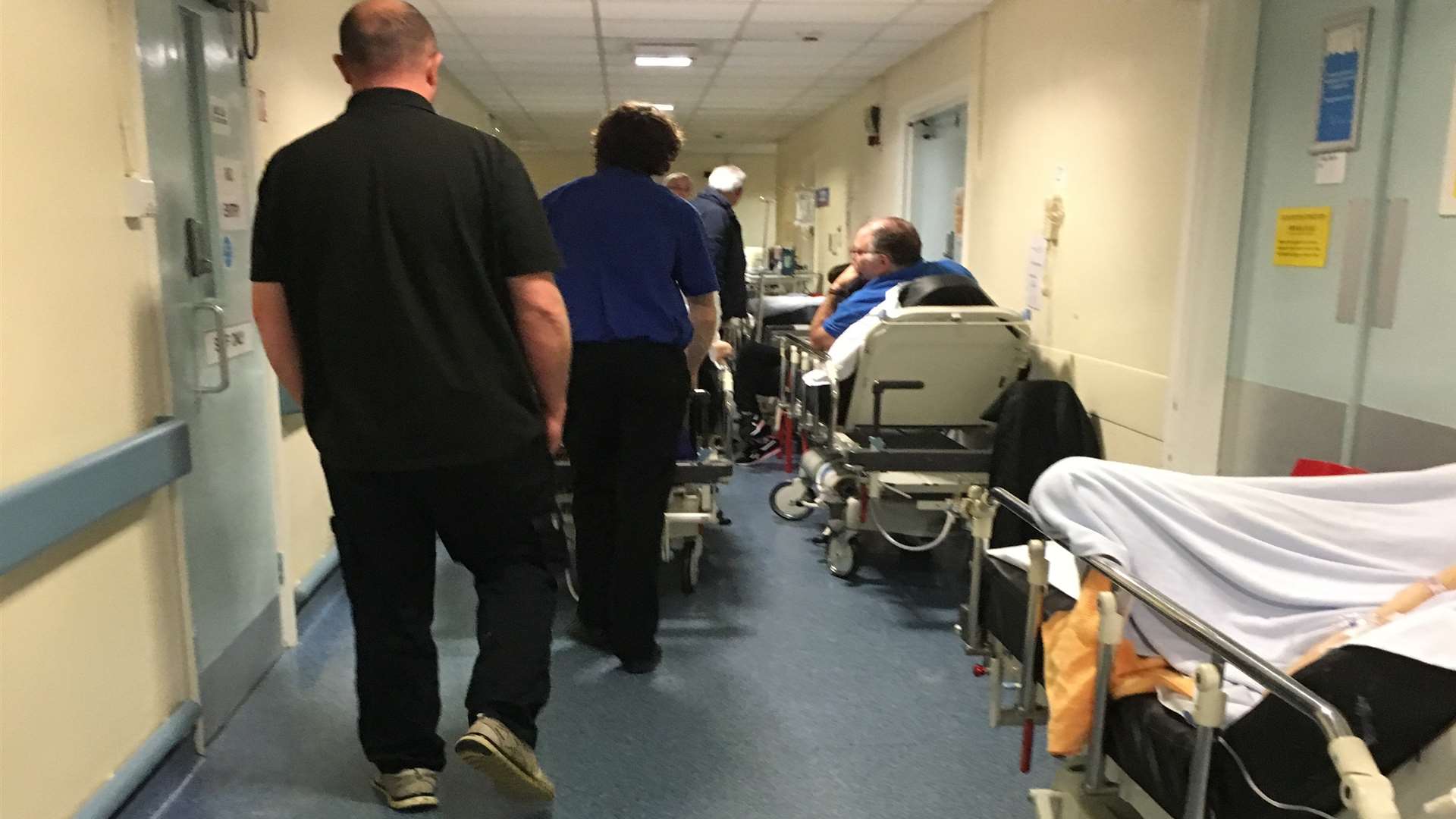 Patients waiting in corridors in Medway A&E
