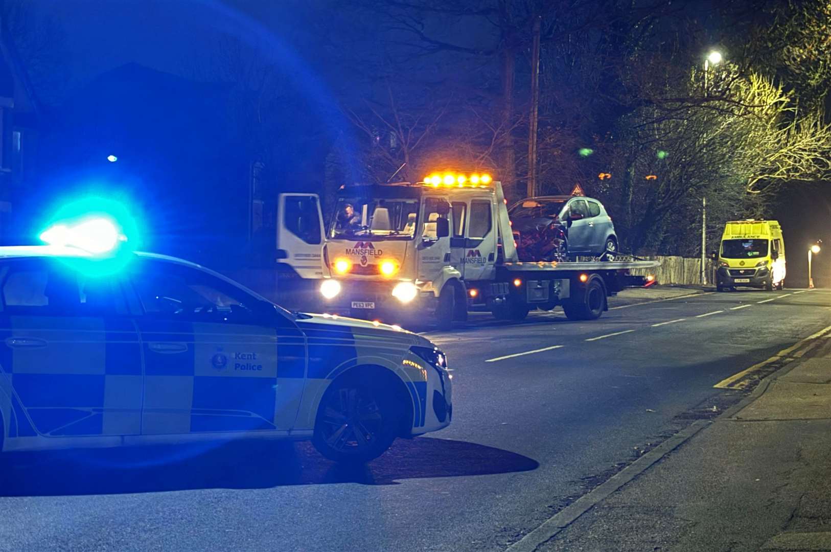 Police attended after a two-car crash in Walderslade Road, Chatham