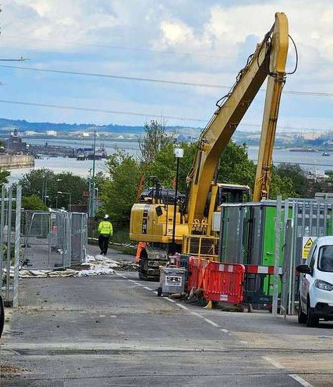 Work started on Galley Hill Road in Swanscombe in April. Picture: Graham Taylor