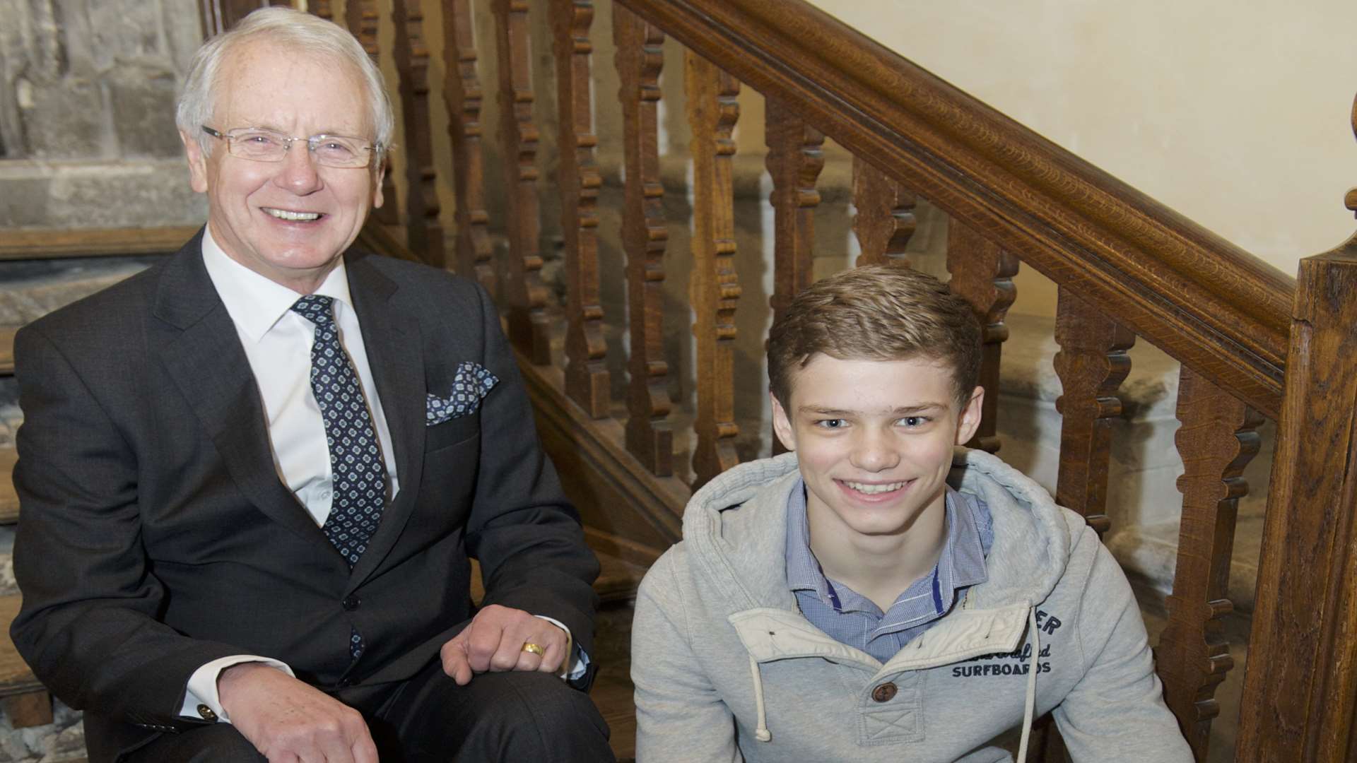 Cllr Mike O'Brien with his grandson Dan at the Duke of Edinburgh presentation evening