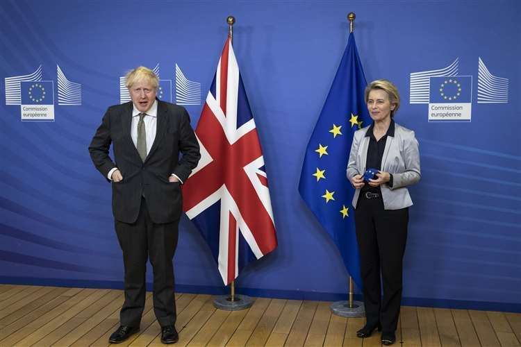 Prime Minister Boris Johnson and EU President Ursula von der Leyen (Aaron Chown/PA)