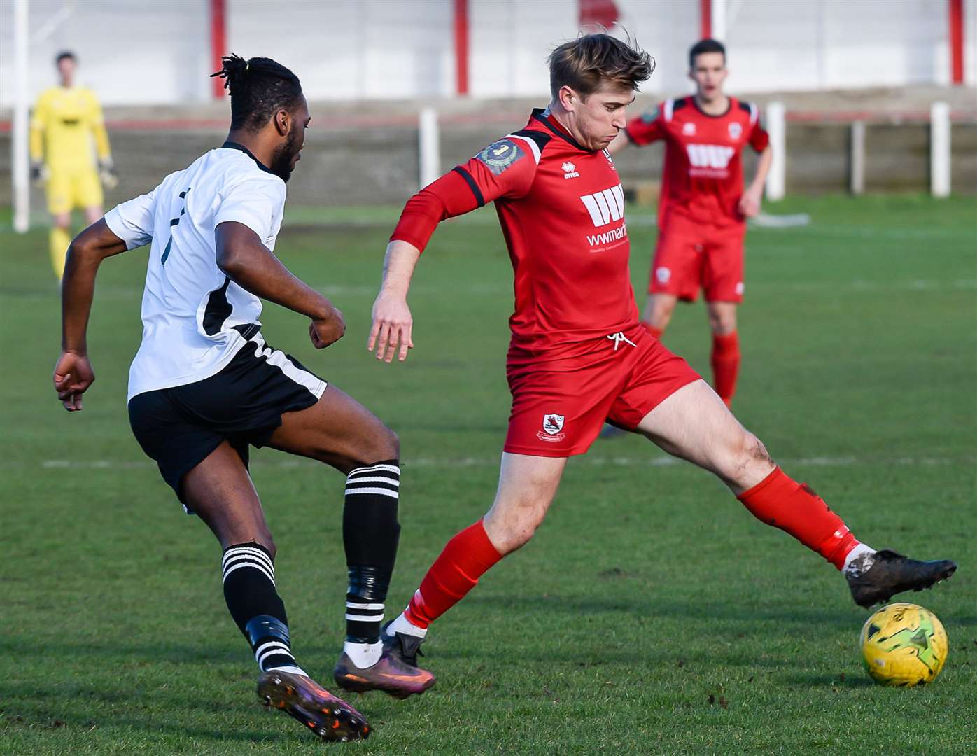 NHS workers can watch Ramsgate, including James Morrish pictured in action against Faversham, for free this season. Picture: Alan Langley (42305508)
